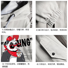 JK41218-P85加棉款-P115纯棉连帽夹克男士大码工装夹克男网格，男装夹克，电商A040A