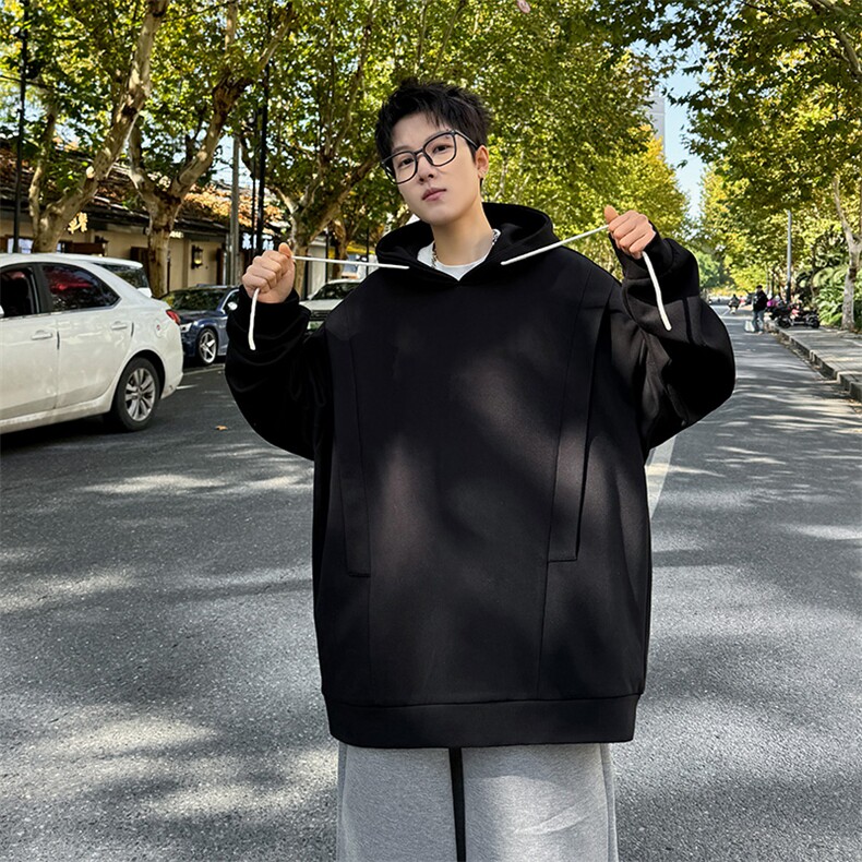 WY5001/P65春装新款高品质不起球连帽个性卫衣男潮流宽松上衣外套,男装卫衣,电商A141