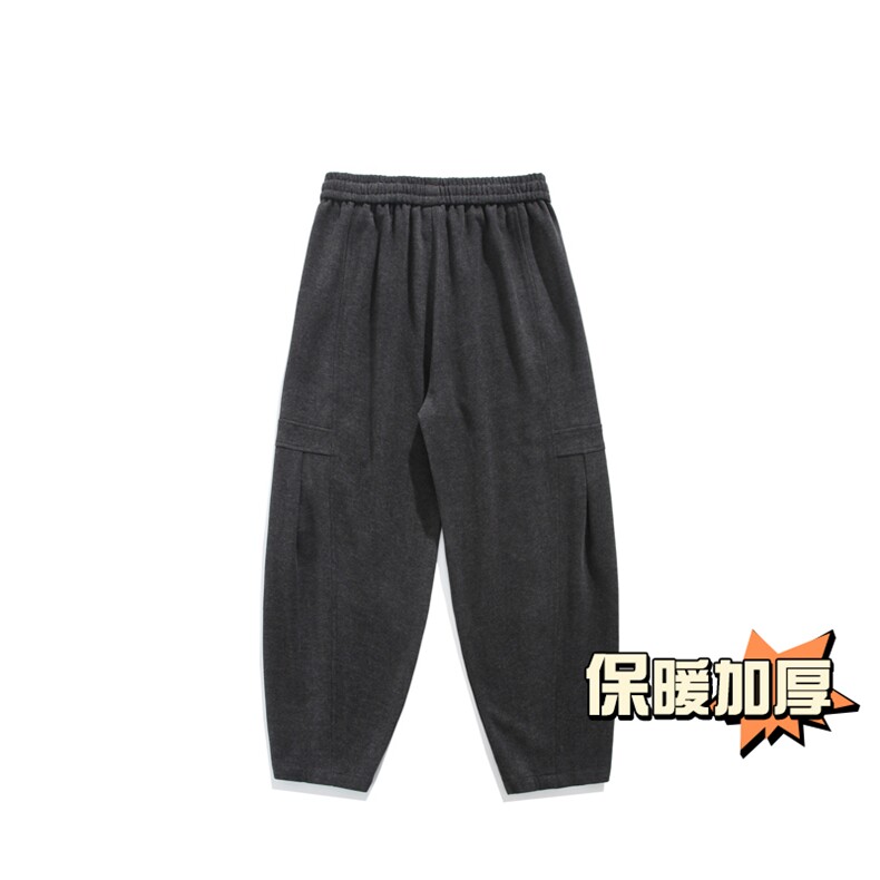 白底平铺冬季加厚抗起球呢料哈伦裤宽松大码休闲萝卜裤男873-P65,男装休闲裤,电商C305A