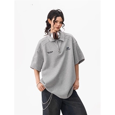 美式半拉链POLO衫夏季解构拼接短袖男女T恤男潮牌TA1108-P36，男装T恤，星座208-5