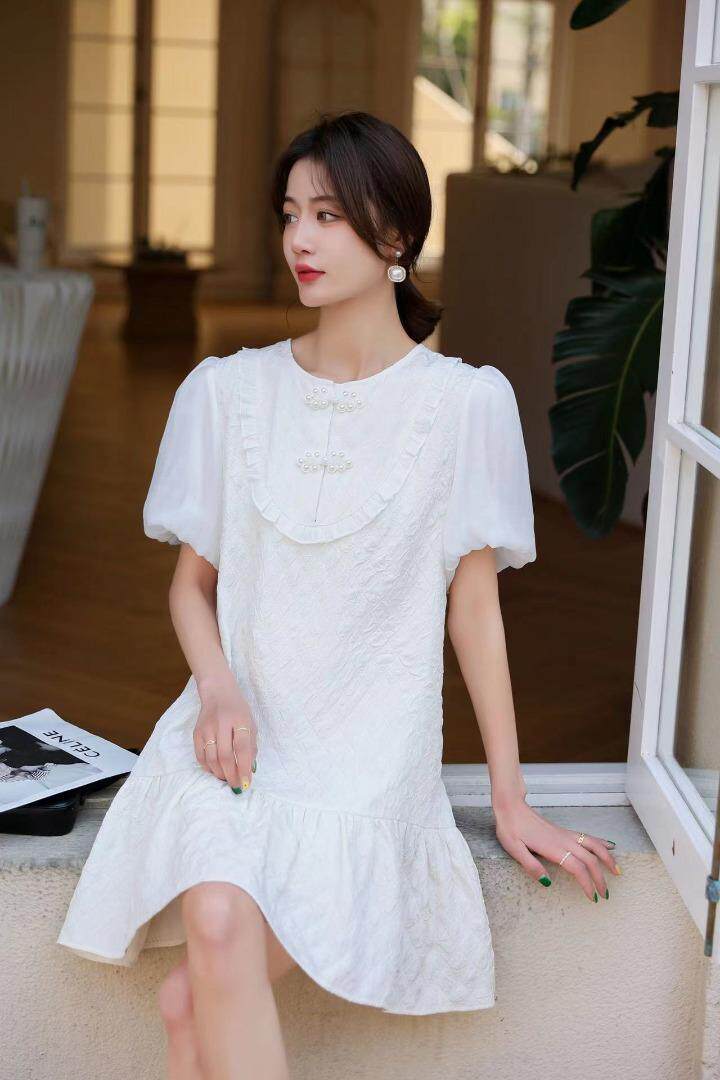 风盘扣连衣裙，两色、三个尺码，女装连衣裙，依柏璐(1F)