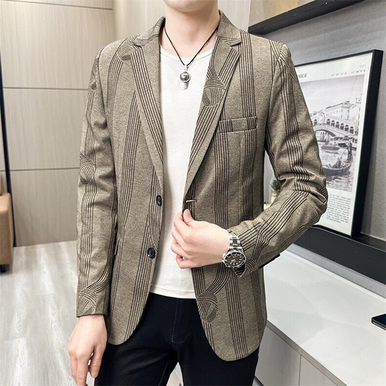 春秋帅气休闲韩版修身提花男士小西服两扣西服XZ613B-5311-P70，男装西服，星座613B