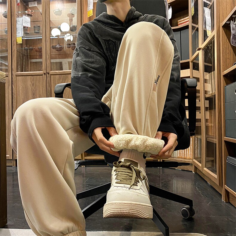 加绒加厚休闲运动卫裤男美式针织束脚裤715-6-BX11P55（控78）,男装休闲裤,星座715-6