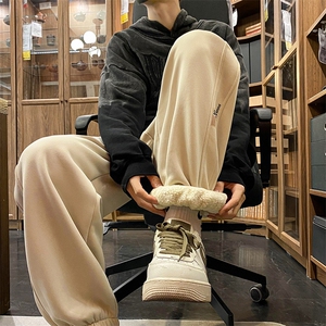 加绒加厚休闲运动卫裤男美式针织束脚裤715-6-BX11P55（控78）图片