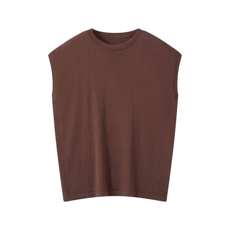 秋冬季30%羊绒70%羊毛精纺贴身宽松休闲简约马甲背心，女装背心吊带，英集羊绒