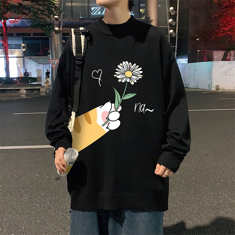 半高领毛衣男士大码针织衫男毛线衣男 M18265-P45 加绒款-P65图片