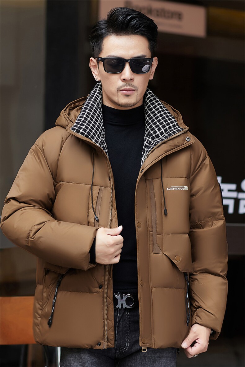 ZMS-M66873新款冬季男士白鸭绒羽绒服连帽保暖外套修身大衣,男装羽绒服,电商B360