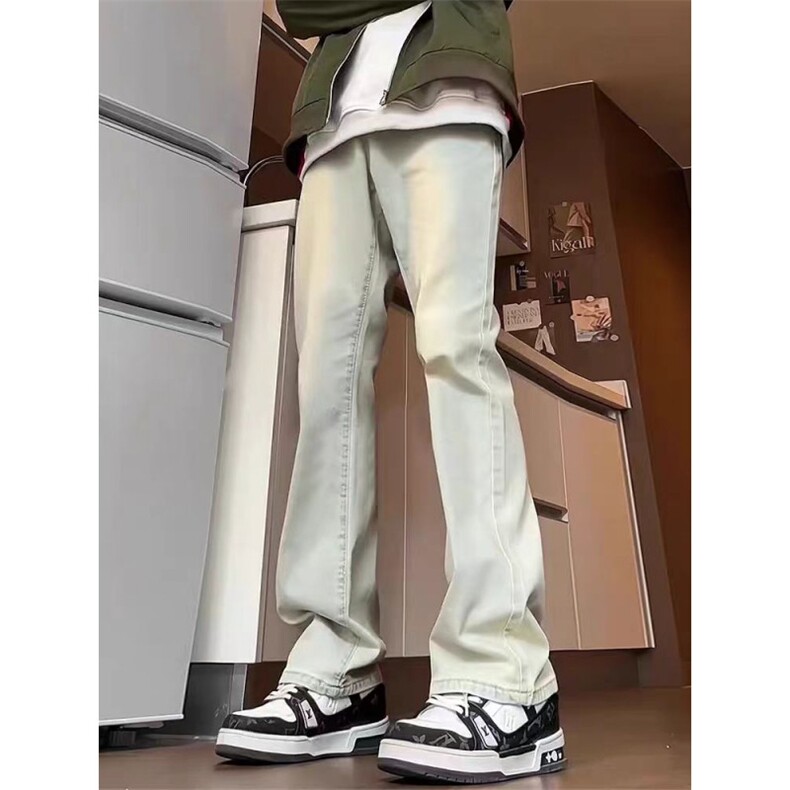 (网络图）精现货得物品质烟灰色弹力修身直筒牛仔裤量大从优,男装牛仔裤,星座302A-2