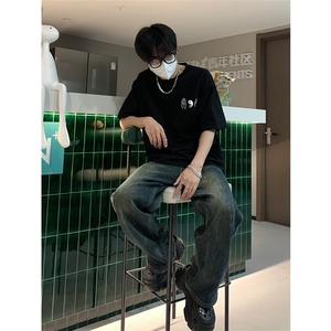 已做版权 风八卦手重磅圆领新中式宽松休闲短袖t恤 T69-P28图片