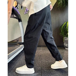 夏季新款薄款裤子男休闲裤宽松直筒白色弯刀裤长裤子 K354图片