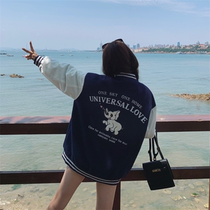2026秋冬新款藏青色毛呢撞色拼接重工刺绣外套女182-8509P190K268，女装毛呢外套，帛香坊