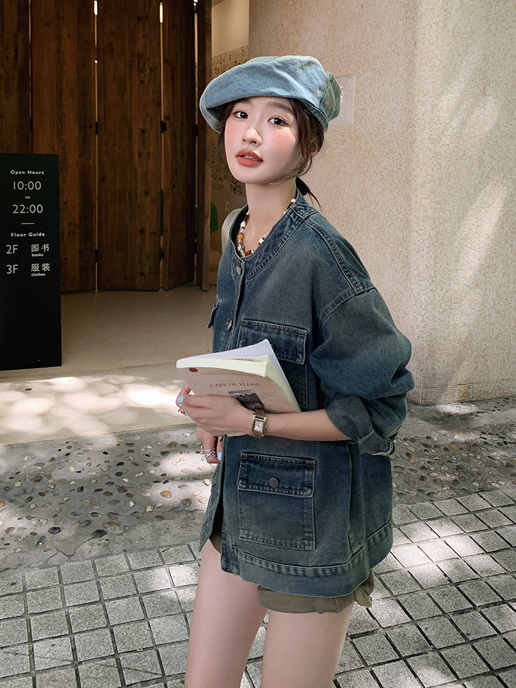 2025春装新款水洗牛仔时尚休闲外套203P135K198,女装牛仔外套,浙宝203