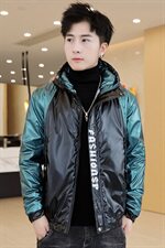冬季亮拼袖羽棉服男模特加厚夹克保暖外套工装棉衣绿870加绒，男装夹克，星座1207