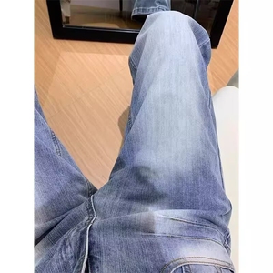 复古阔腿牛仔裤女宽松高腰垂感新款直筒显瘦拖地裤子LT89088-P50图片