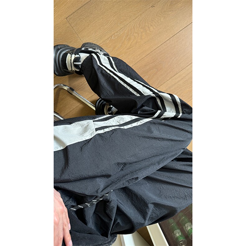 现货 夏季速干巴黎神裤撞色拼接条纹休闲运动长裤男K650-P45 控68图片