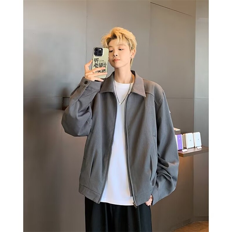 秋季美式复古翻领西装外套休闲夹克有垫肩Z769P75,男装夹克,星座1116-2