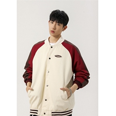 2025新款撞色棒球服潮流情侣字母夹克上衣9106/P95，男装夹克，星座202
