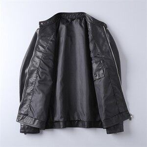 皮衣男修身韩版帅气潮流春秋季男士派克机车服青年修身皮夹克外套图片