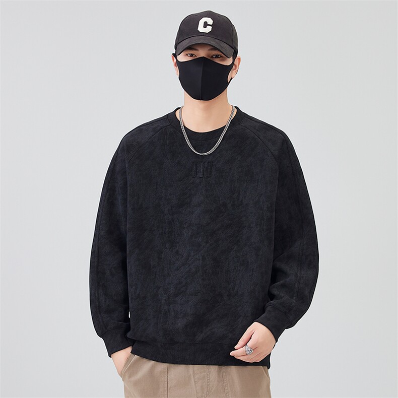 数据款2025秋季新款圆领套头男款卫衣B250-WY988020-P65,男装卫衣,电商B240