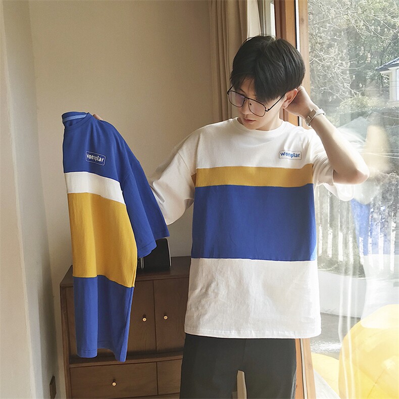 港风纯棉圆领短袖T恤原宿时尚体恤春夏季半袖衣服DS100T,男装T恤,电商A102