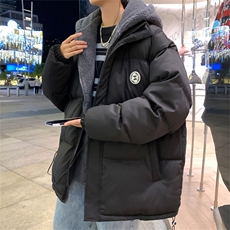 假两件棉服加绒棉衣男士秋冬季2024新款棉袄情侣保暖羽绒棉衣外套，男装棉衣，电商A409-1