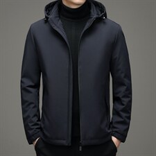 新款男士短款羽绒服男中年可脱连帽羽绒休闲外套SNNYR99670-P210图片