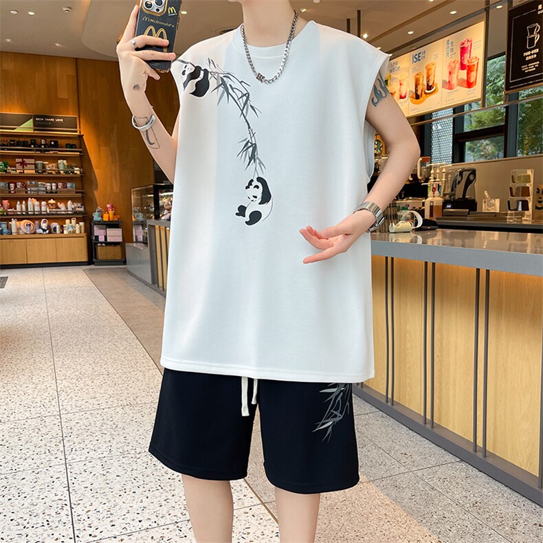 夏季背心短裤套装TZ6126特P38控58,男装牛仔裤,电商A309
