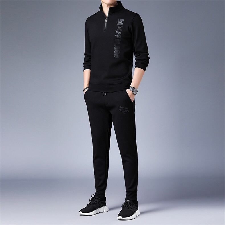 SA8660-2钱塘2020-2中年男士冬季厚款时尚休闲简约卫衣套装P147,男装休闲套装,钱塘207-2