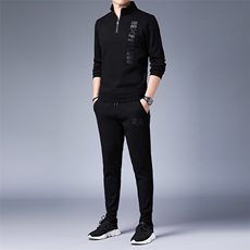 SA8660-2钱塘2020-2中年男士冬季厚款时尚休闲简约卫衣套装P147，男装休闲套装，钱塘207-2