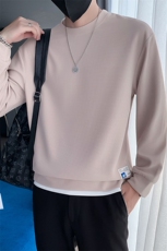 社会小伙风假两件卫衣男秋季2025新款华夫格男装A313-1-K951-P45，男装卫衣，电商A313-1