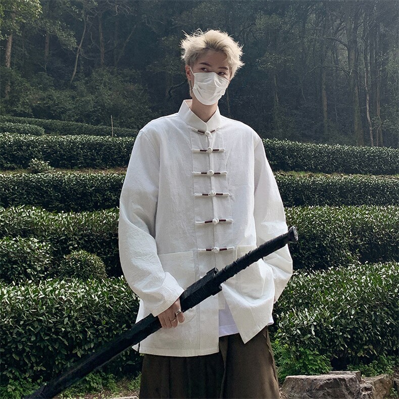 风春秋棉麻复古花式盘口长袖衬衫中式唐装CS12-P65,男装衬衫,星座217-5