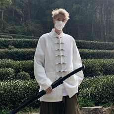 风春秋棉麻复古花式盘口长袖衬衫中式唐装CS12-P65，男装衬衫，星座217-5