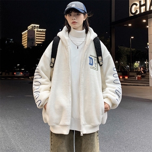 2024冬上新加绒加厚宽松棉衣羊羔绒连帽外套男女 992-P110控价158图片