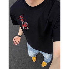 前后全刺绣纯棉短袖ZX0284-P35，男装T恤，星座313A(原308A-2)