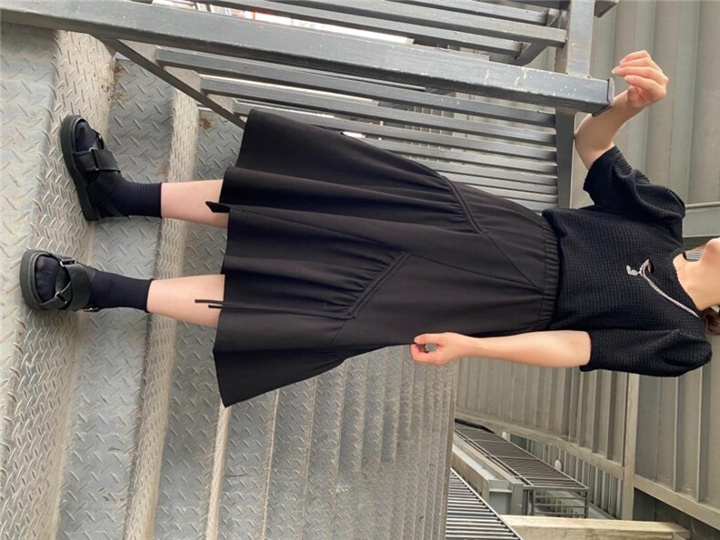 9668大摆裙：法式风，黑色系赫本味复古的气息！，其它，金川古韵