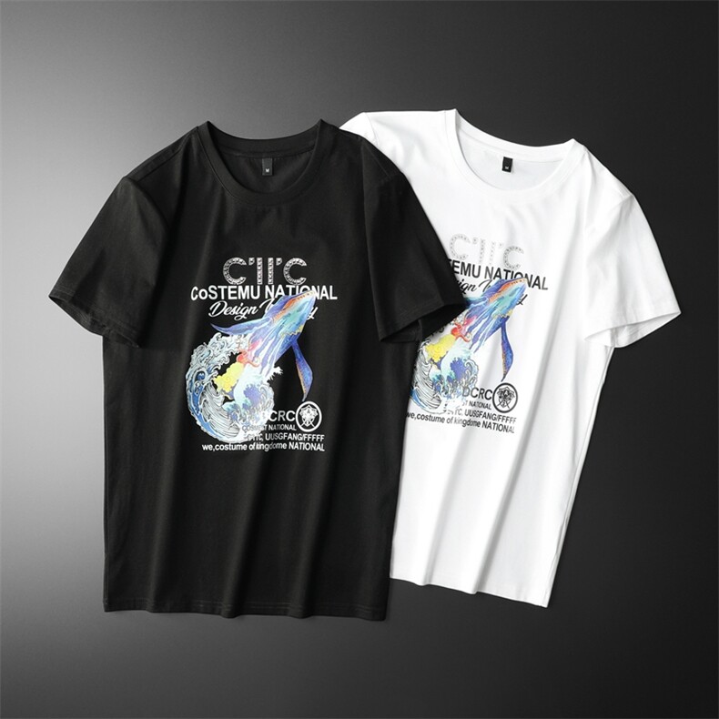 新款品质高端精品欧货夏季男T恤短袖潮流抖音A227B-A-737-P48图片
