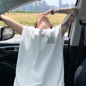可48小时发货支持抖音得物来样二开240克重磅美式纯棉背心无袖t恤图片