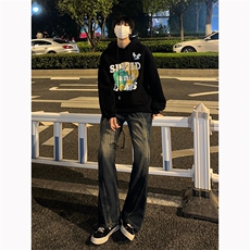 B221美式ins高街加绒加厚牛仔裤LK23134-P65控88加绒P75控98，男装牛仔裤，电商B221