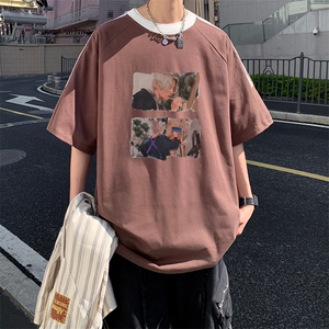 量大优供抖音视频 支持得物品质配合二开 美式三条杠短袖t恤ZD257图片