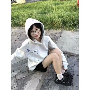 日系时尚流行连帽卫衣套头女原宿气质潮流慵懒简约文艺新款WY3293图片