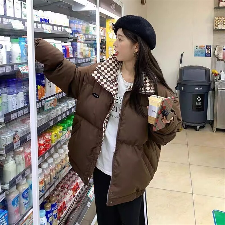 棉服女2025秋冬季新款面包服休闲宽松大码立领短款小个子棉衣外套,男装棉衣,星座1210-1