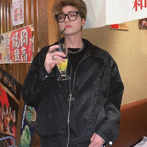 DJK8550-P75美式高街铆钉褶皱纹理短款外套男春秋夹克-网图现货图片