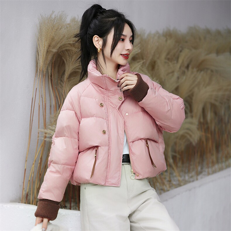 {现货放心推}2025冬装新款短款加厚白鸭绒保暖气质羽绒服外套女,女装羽绒服,时尚风爆