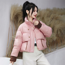 {现货放心推}2025冬装新款短款加厚白鸭绒保暖气质羽绒服外套女，女装羽绒服，时尚风爆
