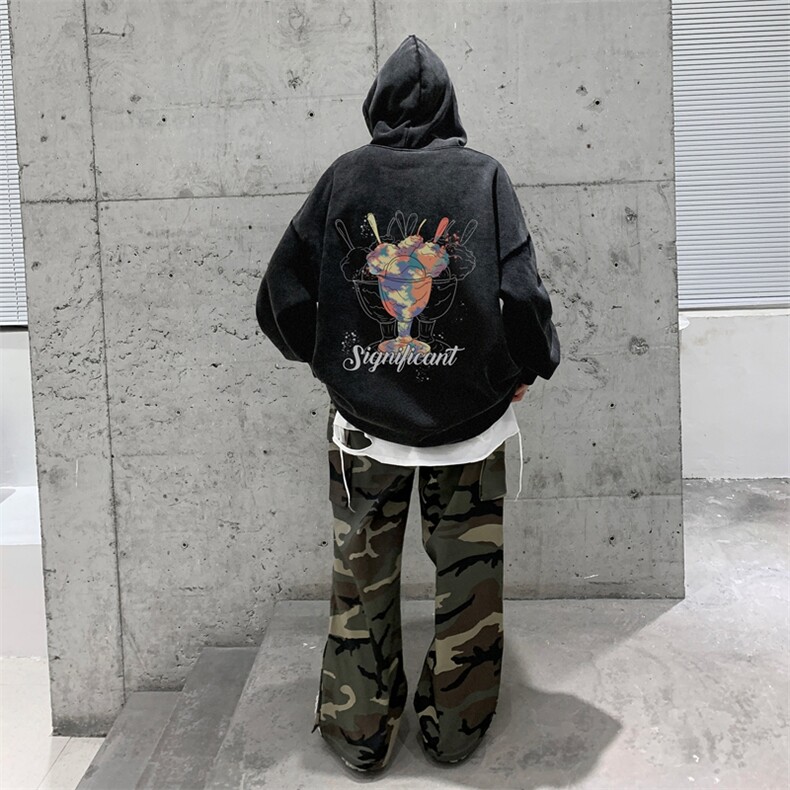 美式重磅水洗复古连帽卫衣潮流大码潮牌做旧XZ517A-BK6671-P68,男装卫衣,星座517A