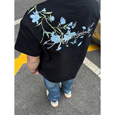 万针全刺绣解构设计260克重磅双纱纯棉高品质美式高街短袖T恤特35，男装T恤，电商A486-1