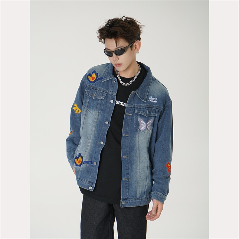 秋季新款美式复古夹克水洗刺绣外套MCJ62P75,男装夹克,星座1116-2