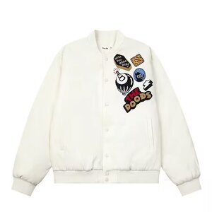 DHSS美式街头徽章字母刺绣夹棉棒球服外套男女宽松加厚高街夹克图片