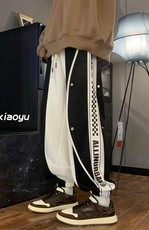 XZ616秋季新款拼接印花束脚加厚卫裤TY422P65控78，男装休闲裤，星座512A（原616）