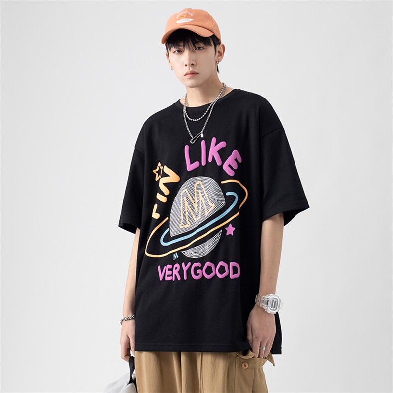 22年高品质港风纯短袖T恤珠地潮牌风美式街头风ZDY3406-P44,男装T恤,星座717